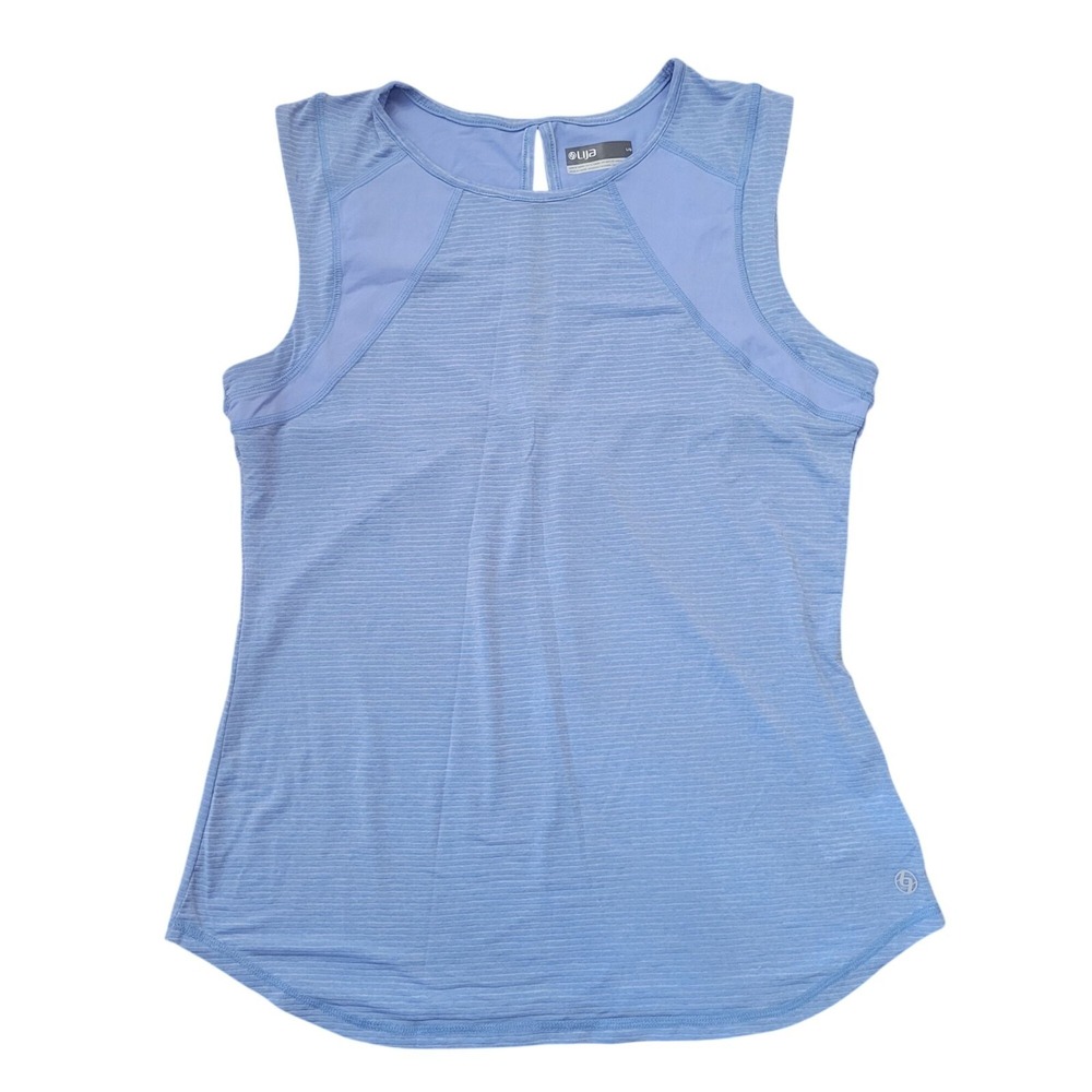 Lija Blue Sleeveless Keyhole Back Athletic‎ Tank Top L Golf Shirt Athleisure